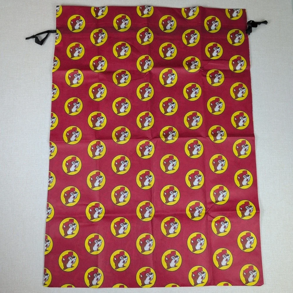Buc-ee's Logo Drawstring Storage Gift Bag Large Red Beaver Print 29 x 41